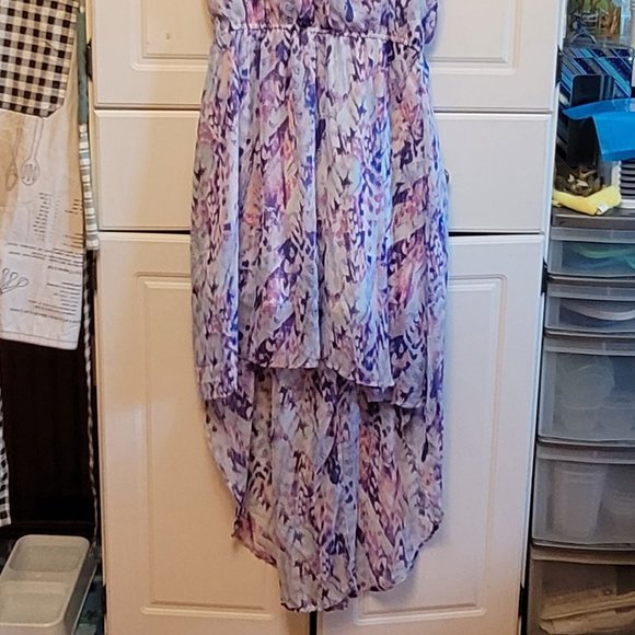 Blue and Purple High Low Dress - Picture 3 of 6